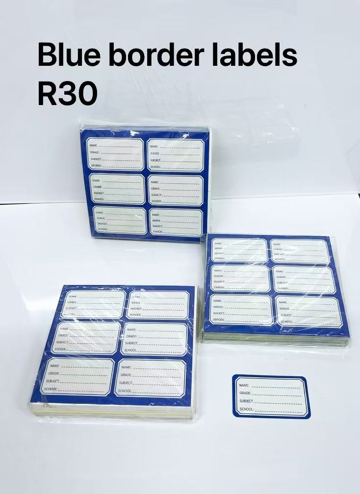 blue border labels