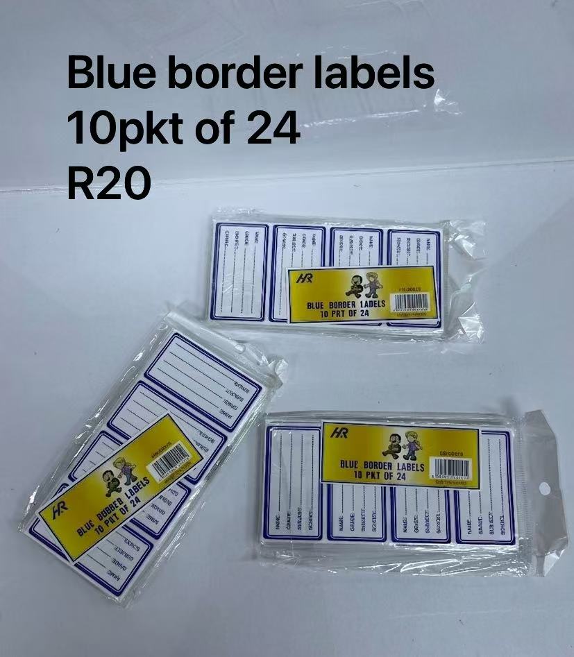 blue border labels
